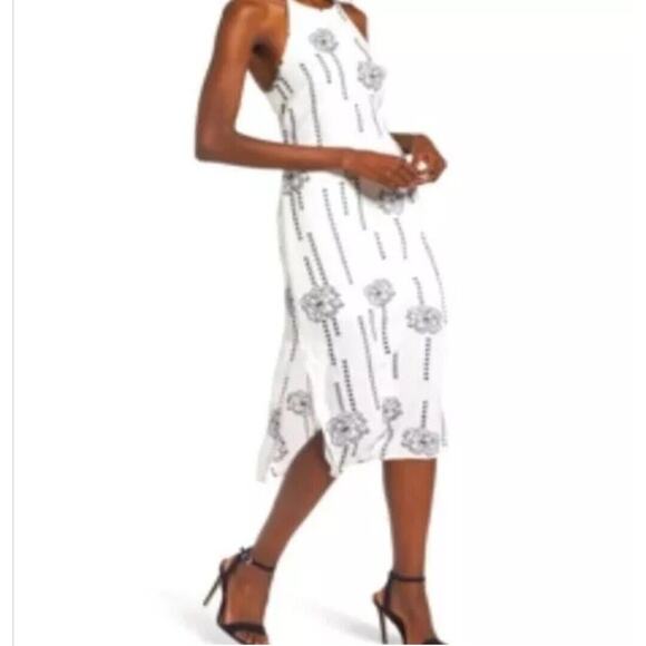 ASTR the label dress XS Halter Beachy Slip Sun Whimsy Midi Floral Wedding - Picture 1 of 16